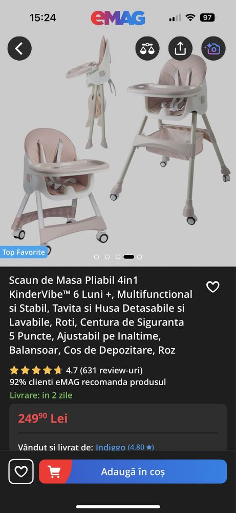 Scaun si țarc pentru copii