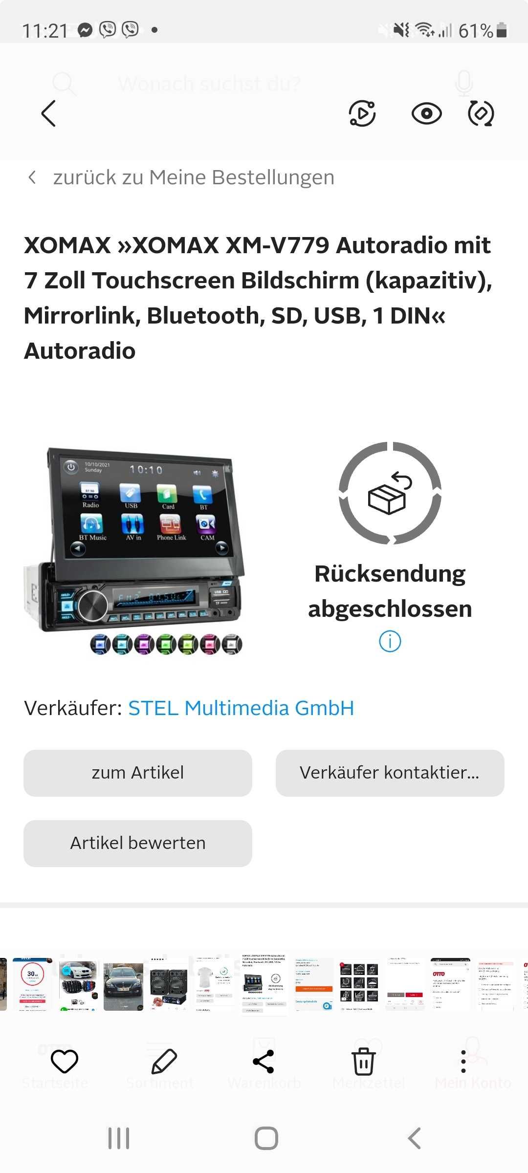 СД XOMAX XM-V780 Autoradio mit DAB+ plus, 7 Zoll Bildschirm, Bluetooth