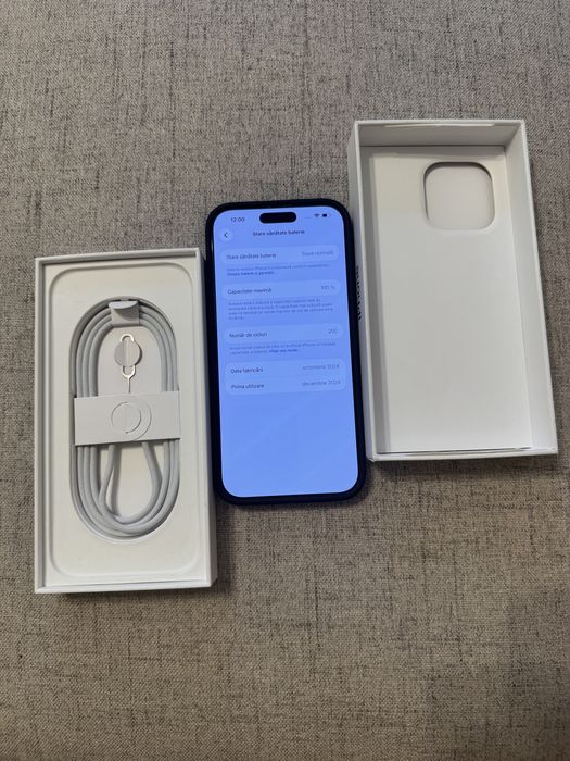 iphone 16 pro max 256gb desert titanium, ca NOU, baterie 100%