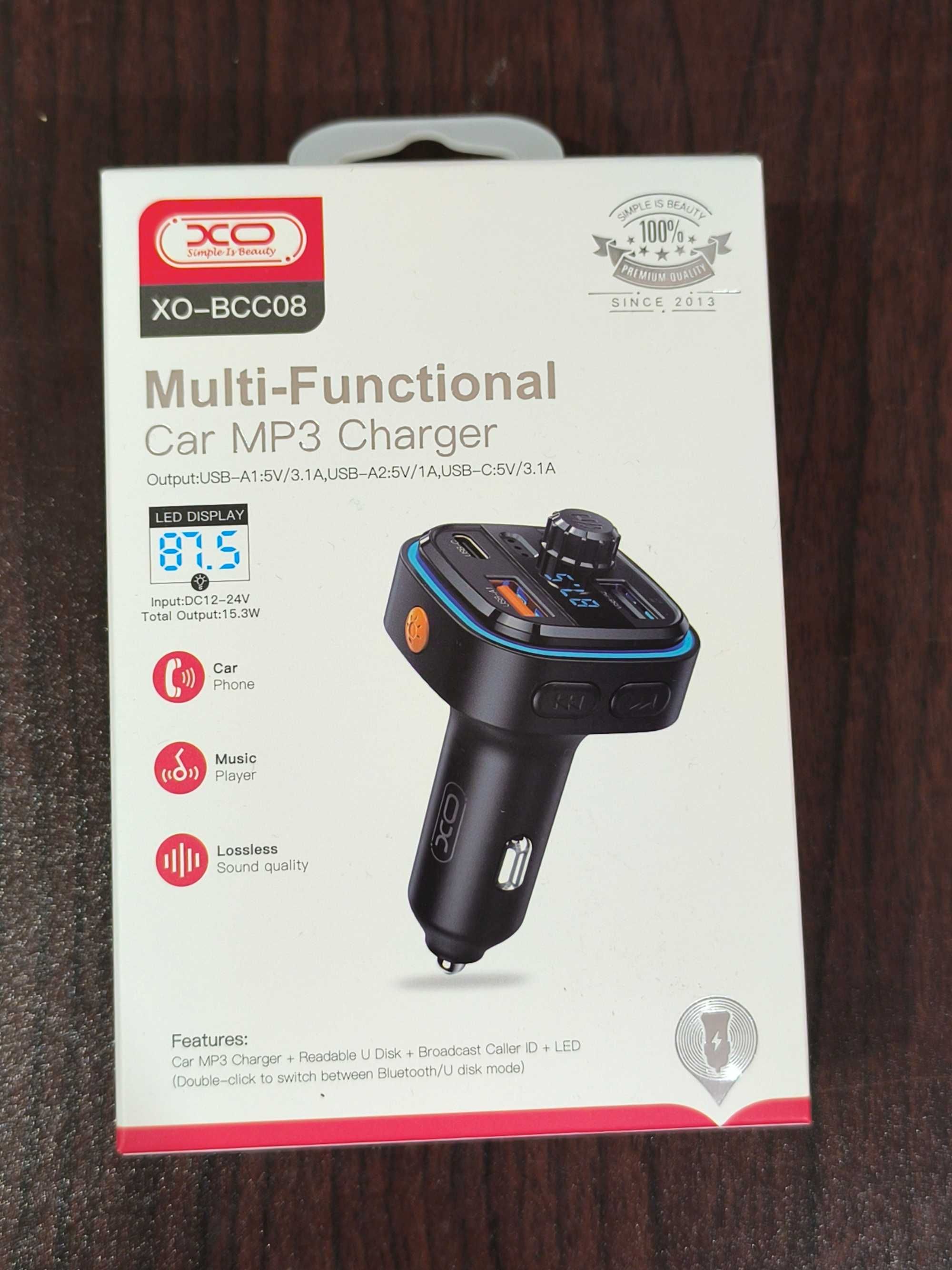 XO BCC08 – Мултифункционално Car MP3 Bluetooth Зарядно