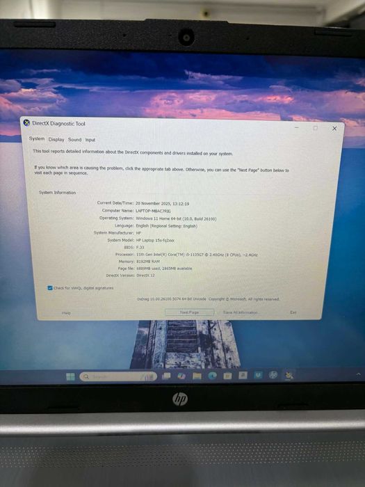 Laptop HP 15s- i5-1135G7 512SSD 8GB RAM