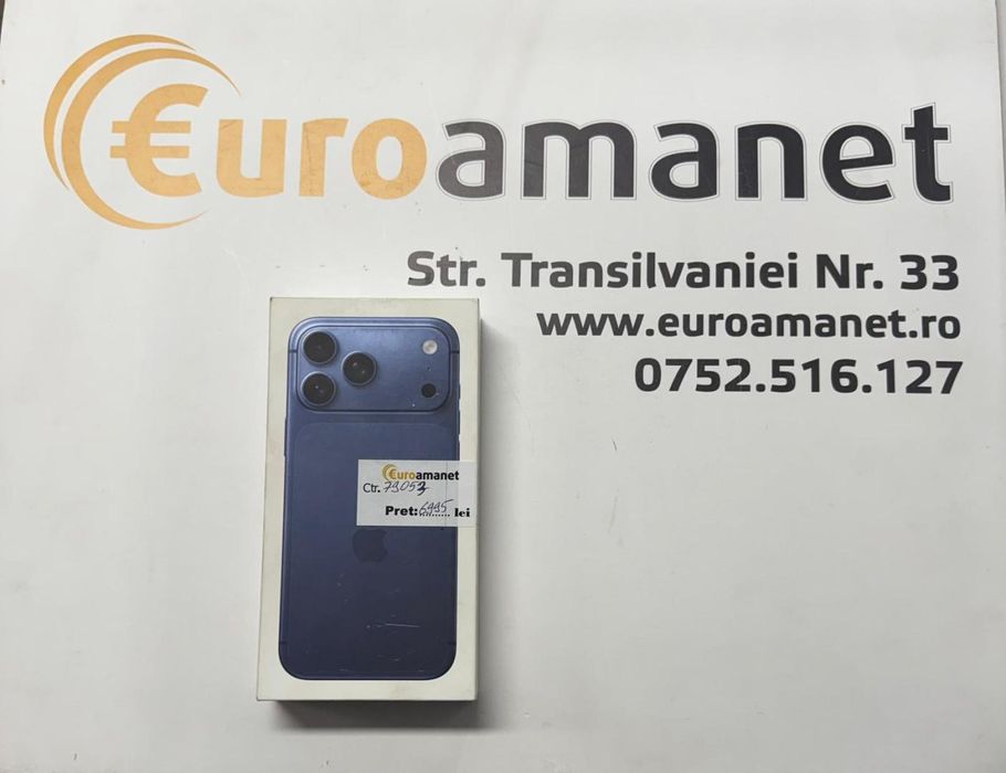 Telefon APPLE iPhone 17 Pro Max 5G, 256GB, Deep Blue(Neactivat) -T-