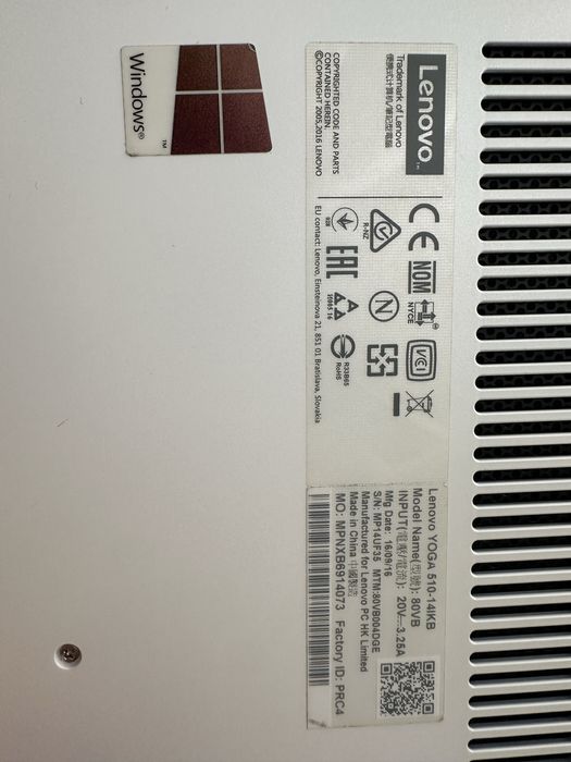 Laptop 2-în-1 Lenovo Yoga 510-14IKB / 14ISK – Alb