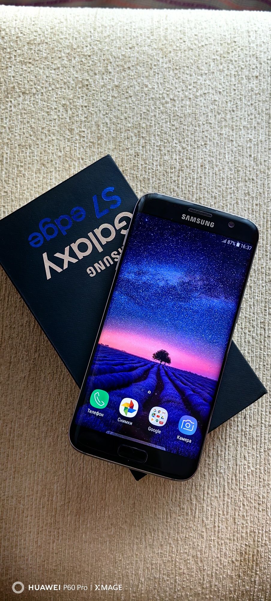 SAMSUNG Galaxy S7 EDGE-Перфектно състояние.Пълен комплект.Кейс подарък