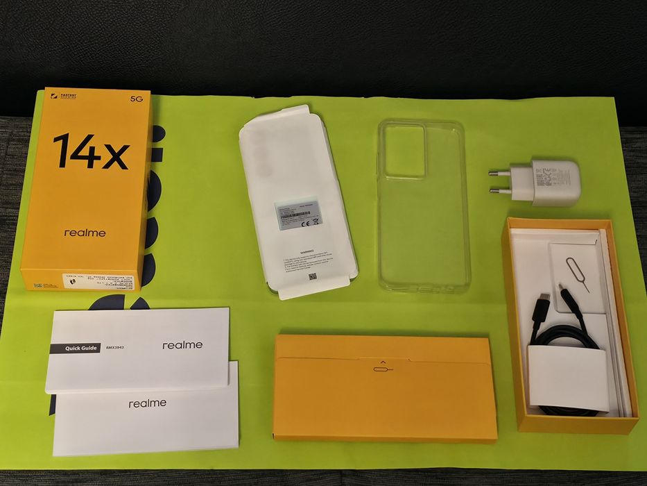 КАТО НОВ 128GB Realme 14x 5G Yettel Гаранция 2028г. Green / Зелен