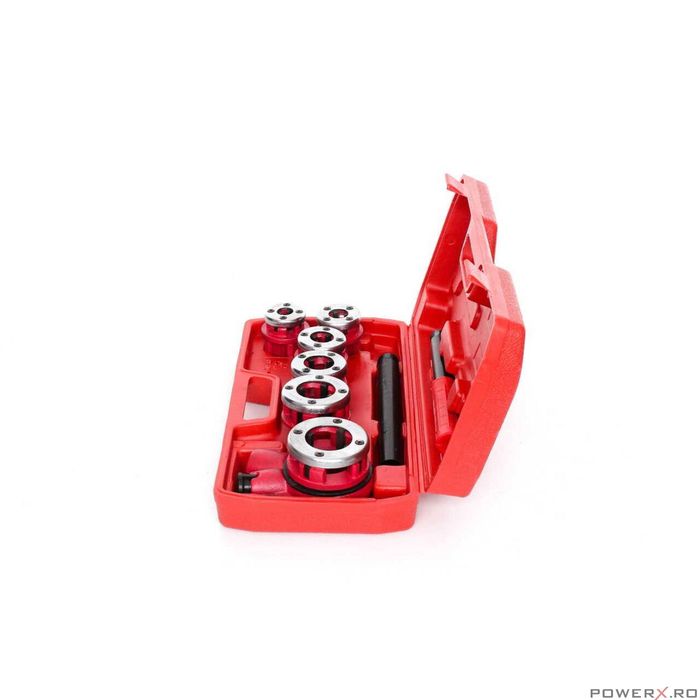 Trusa pentru filetat tevi, 7 piese, 1/4"; 3/8"; 1/2"; 3/4"; 1";