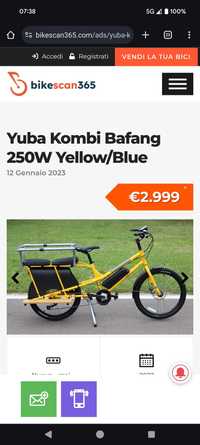 Bicicleta Electrica cargo Yuba Kombi bafang NOUA 50Km/h si 200kg