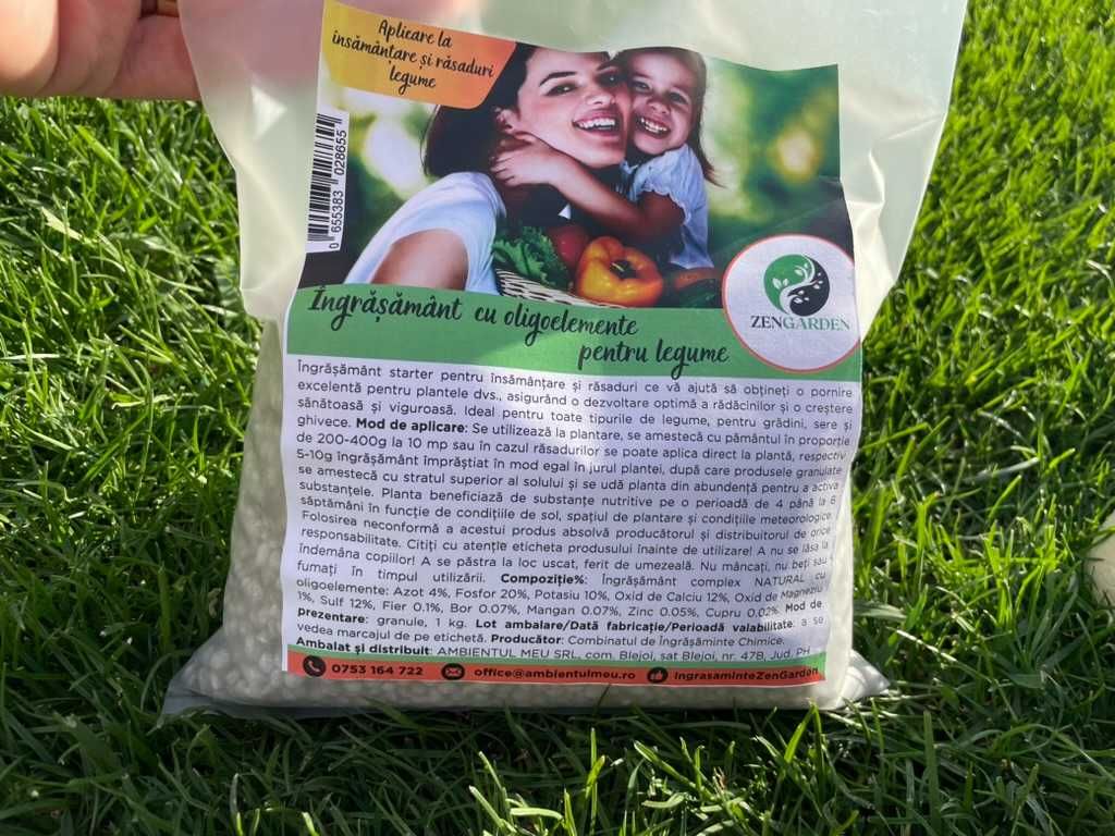 Ingrasamant cu oligoelemente pentru rosii rasaduri, ZenGarden sac 1 kg