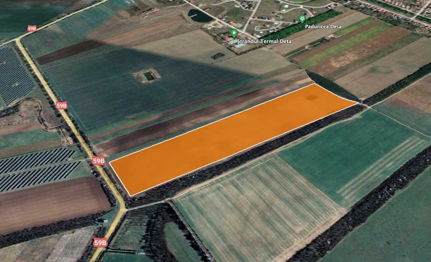 Teren Agricol Cu Front Stradal Deta 9,50 HA