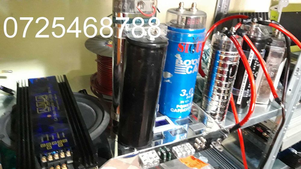 subwoofer auto amplificator 1000w condensator set cabluri hilo