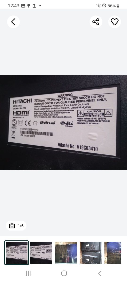 vand doua TV HITACHI piese