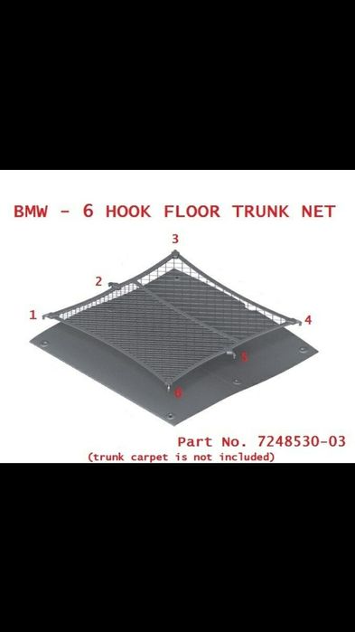 Plasa portbagaj noua originala BMW. F20 F30 Seria 1 2 3