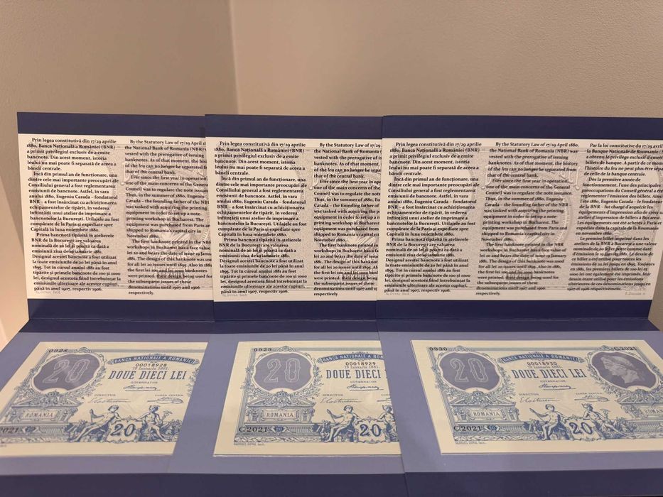 Replica 20 lei 1881 BNR (3 bancnote consecutive)