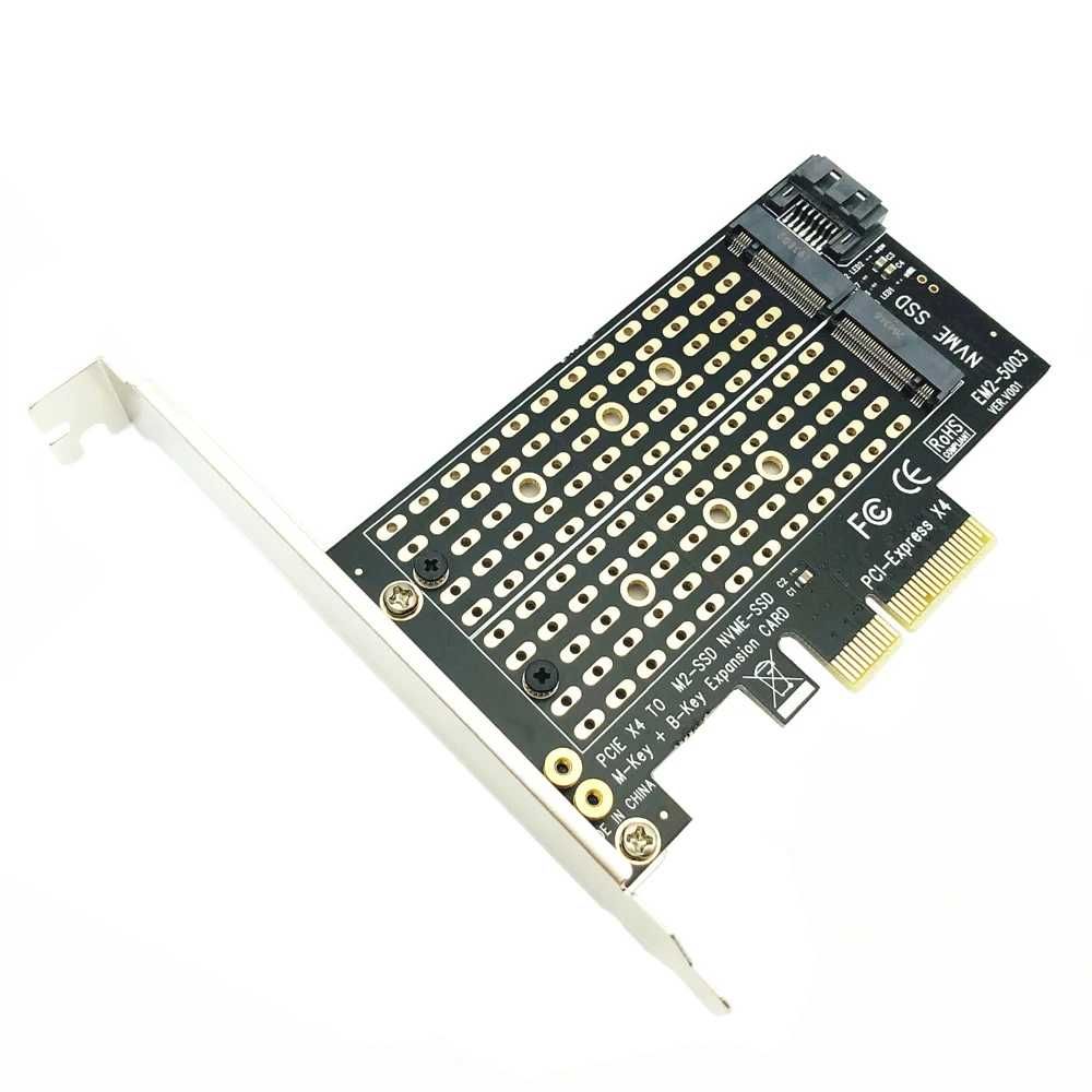 Adaptor M.2 NVME NGFF la PCI-E X4 X8 X16 M key B key pentru PC SSD