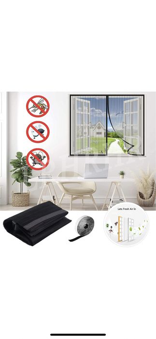 Plasă fereastră cu magnet anti-insecte tantari  120x120 cm albă NOUA