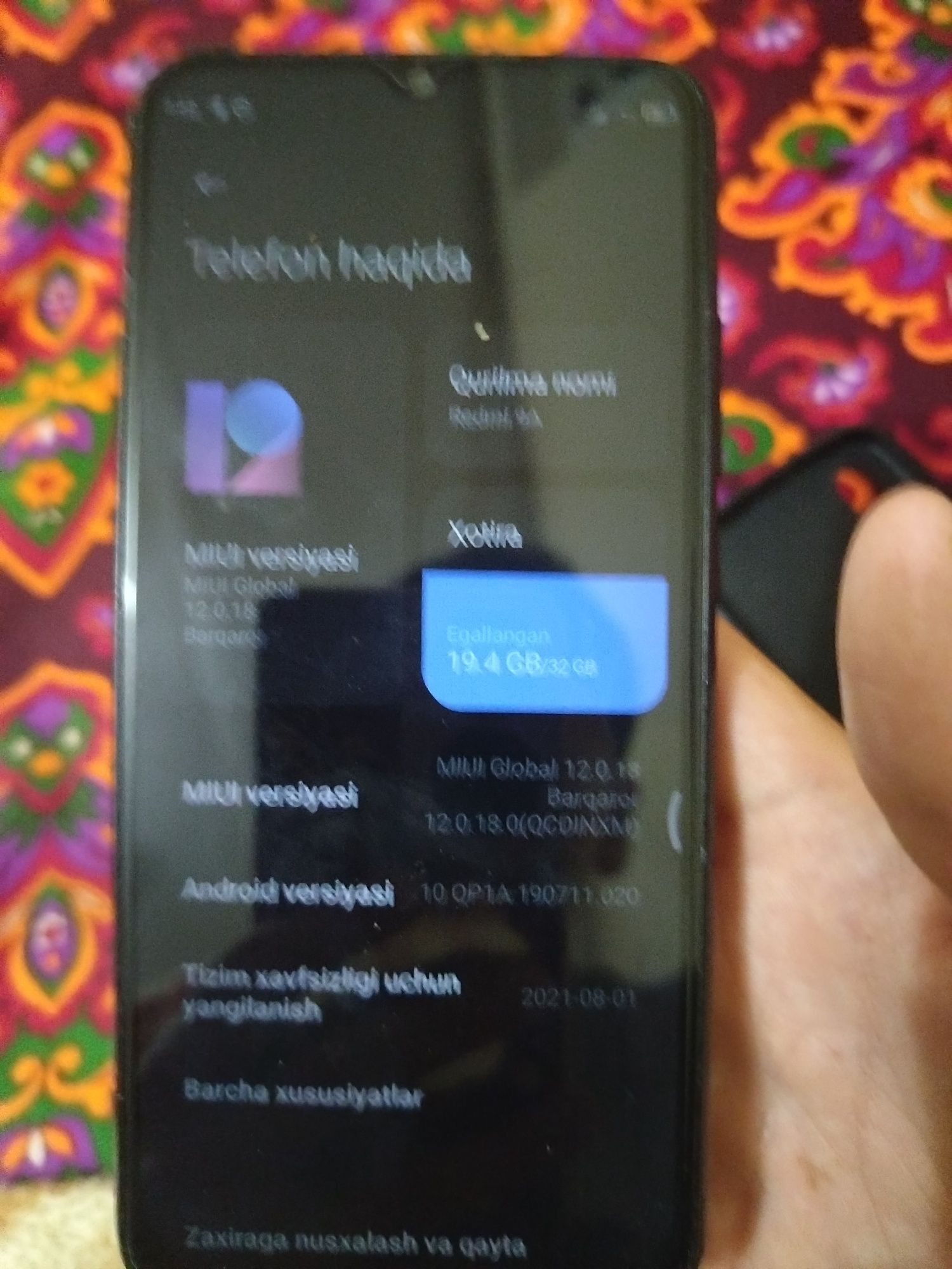 Redmi mi 9 a  xotira 32