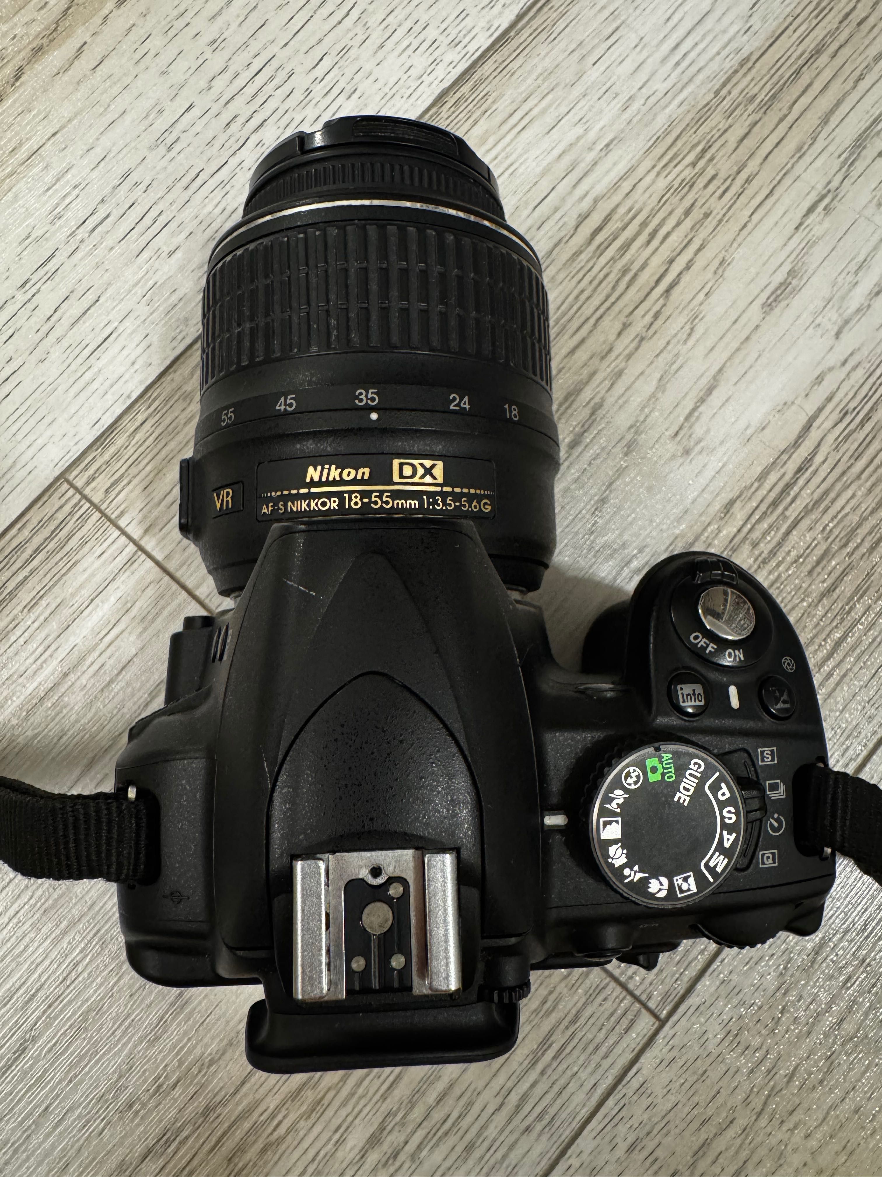 NIKON D3100 kit with Nikkor AF-S 18-55mm lens, original charger+bag