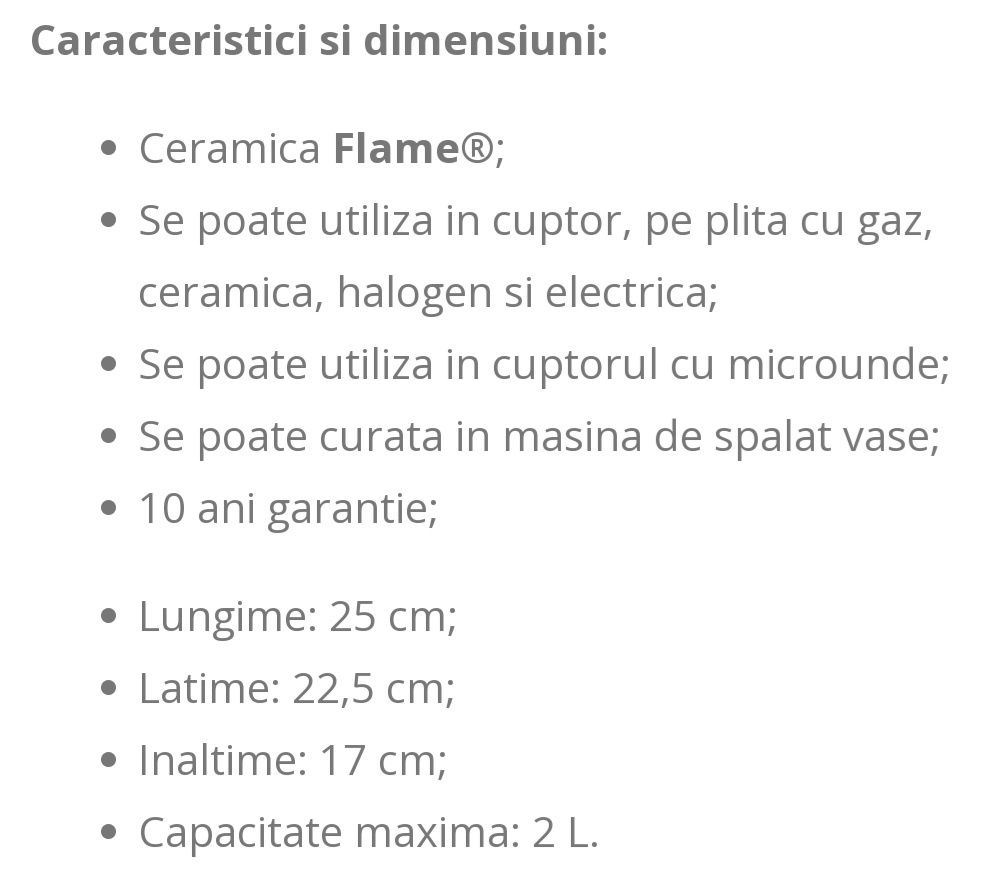 Oala ceramica Emile Henry 2 litri