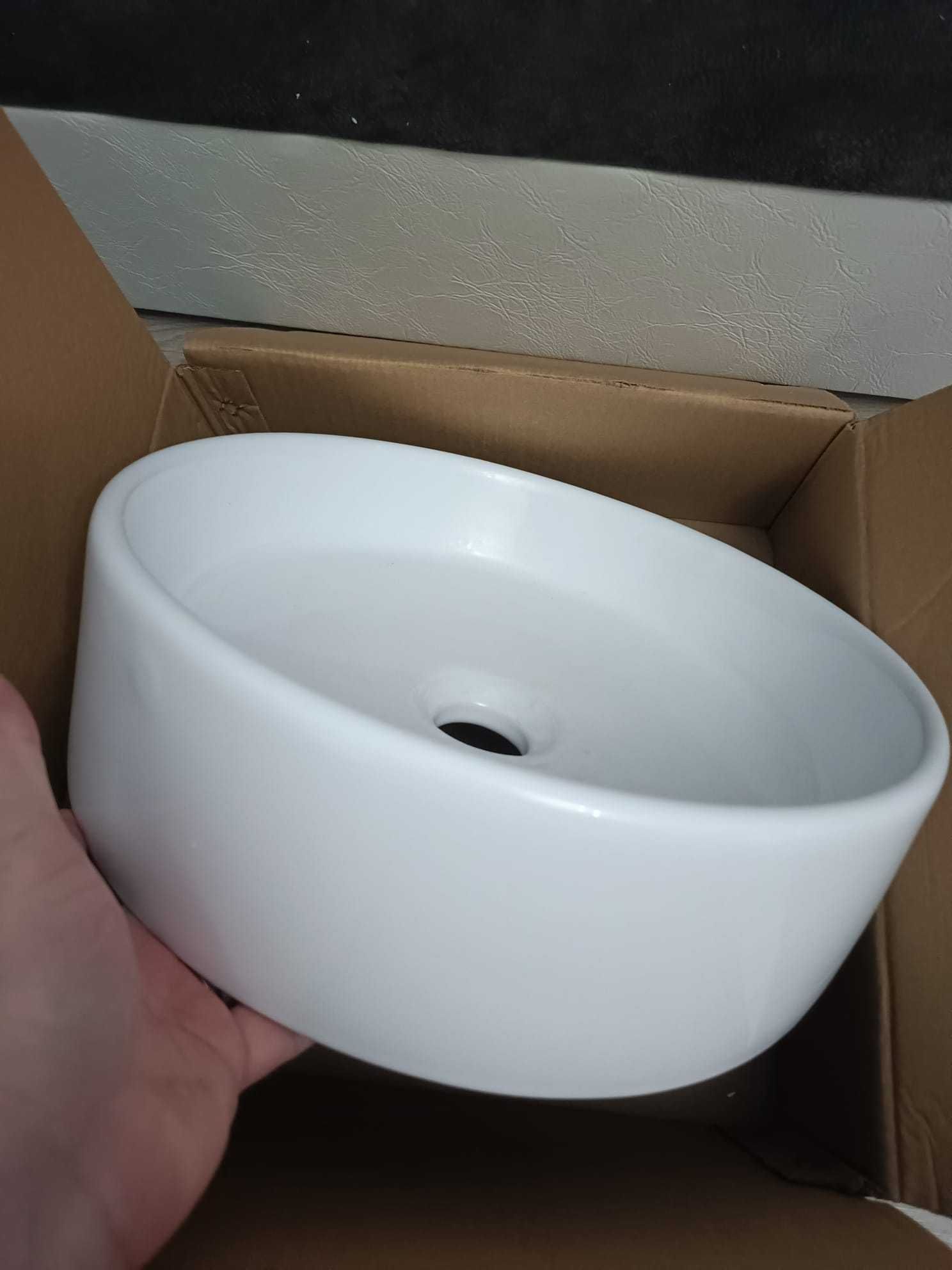 Lavoar, chiuveta, montaj pe blat, alb, rotund 36x35x10,5