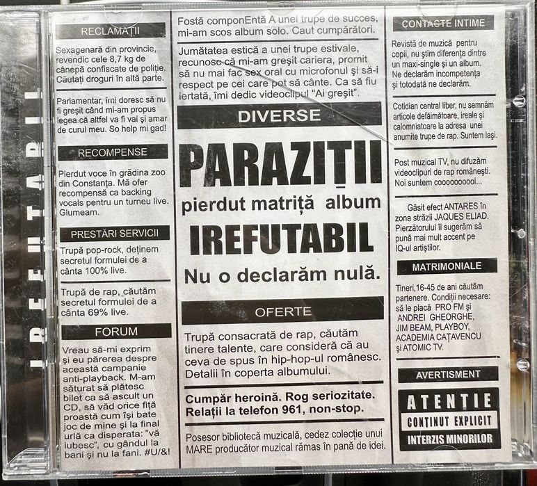 Albume CD Parazitii Irefutabil / Confort 3