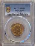 Moneda aur Sovereign Anglia 1906 Edward VII gradata PCGS MS 62