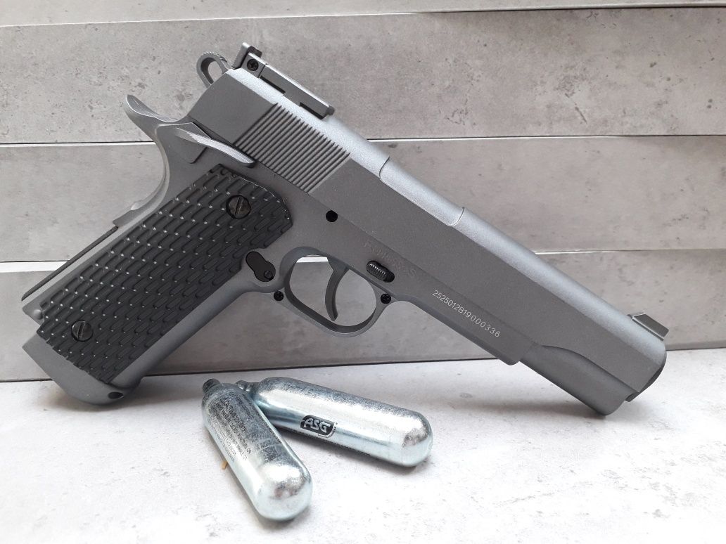 REDUCERE Colt 1911 full metal 4.5j Upgradat pistol airsoft +CO2 +Bile