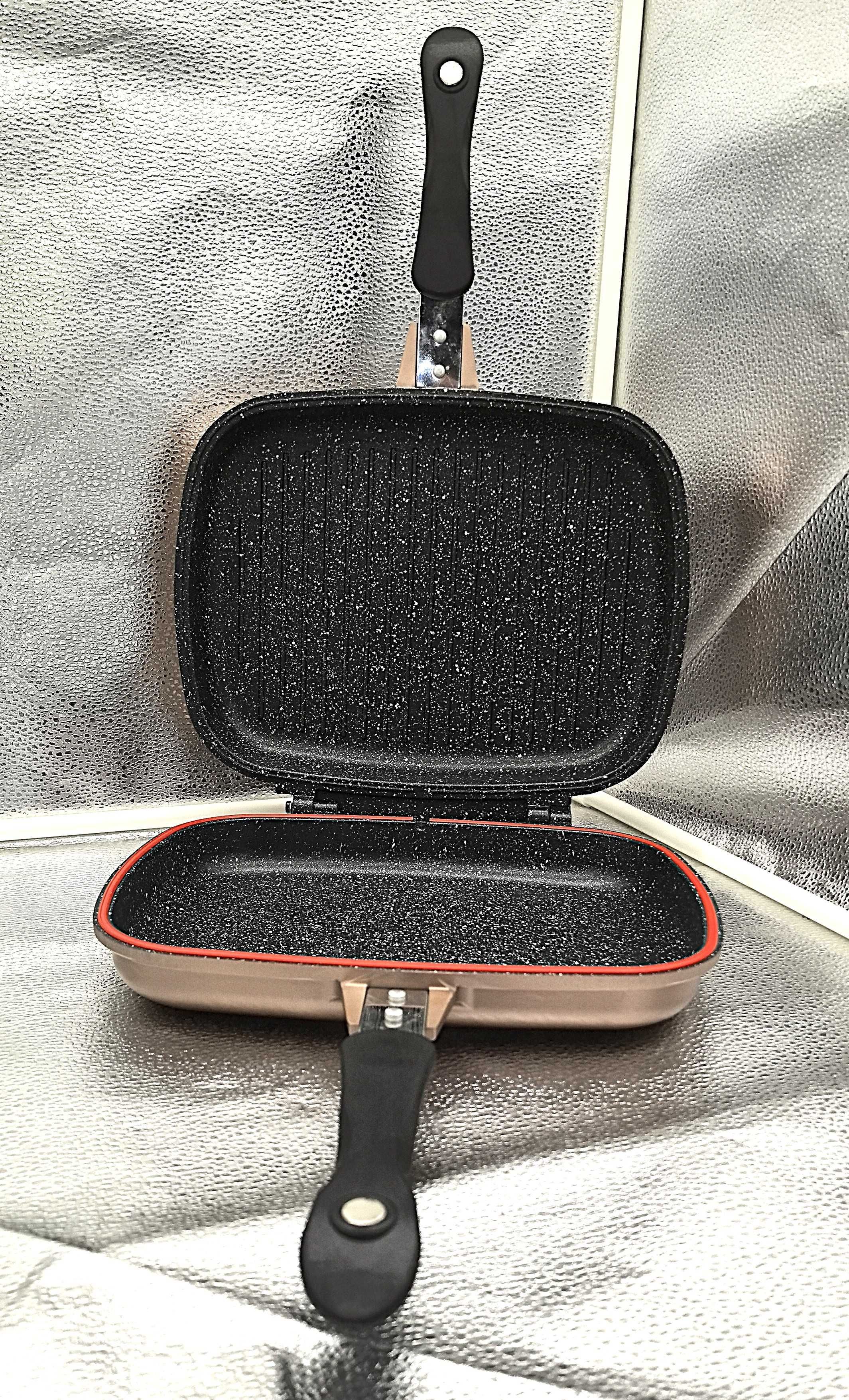 Tigaie dubla antiaderenta 28cm, Royalty Line, visiniu, gatire rapida