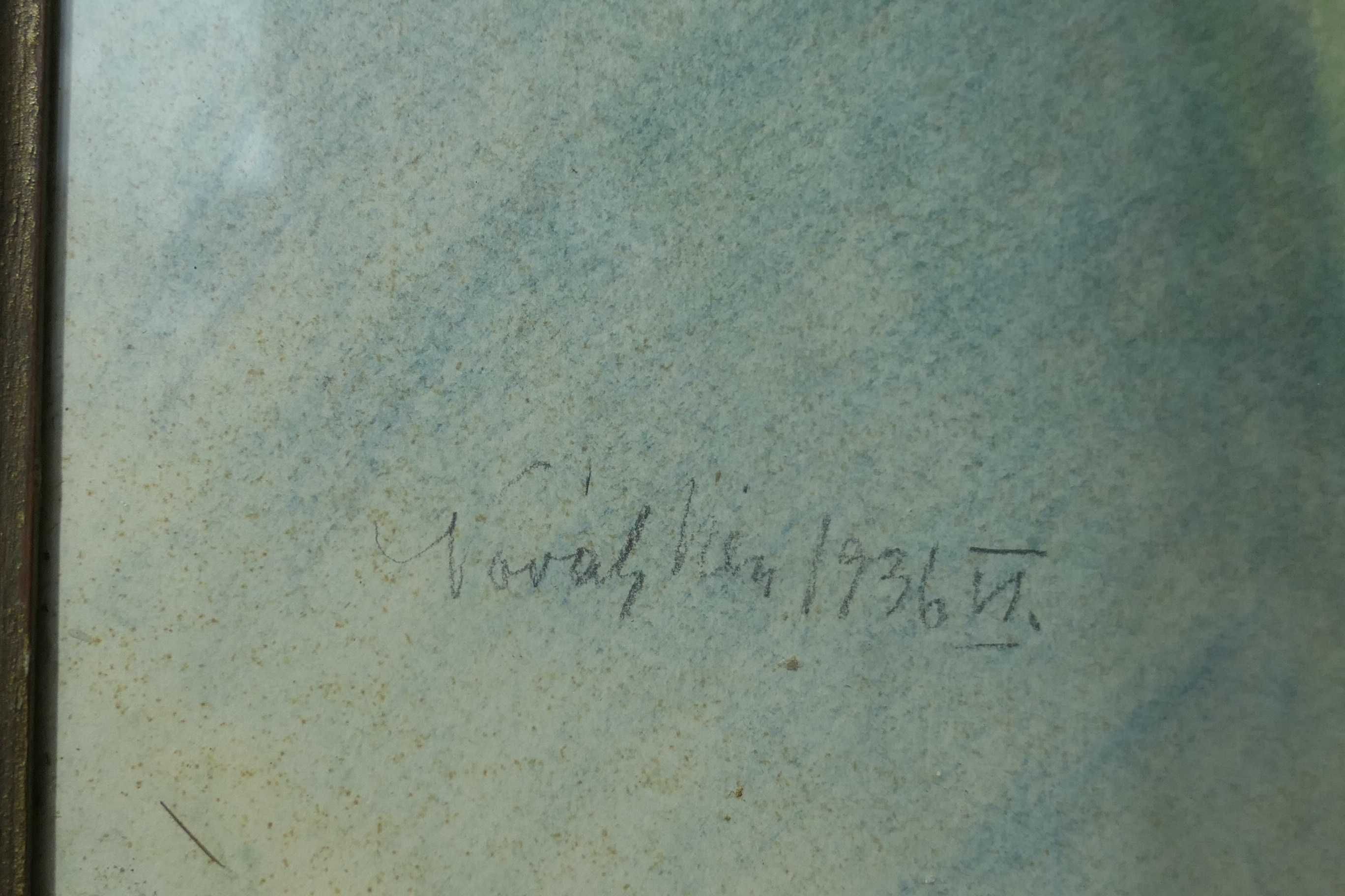 Flori semnat datat NOVAK Vien VI 1936 70/50cm Pastel