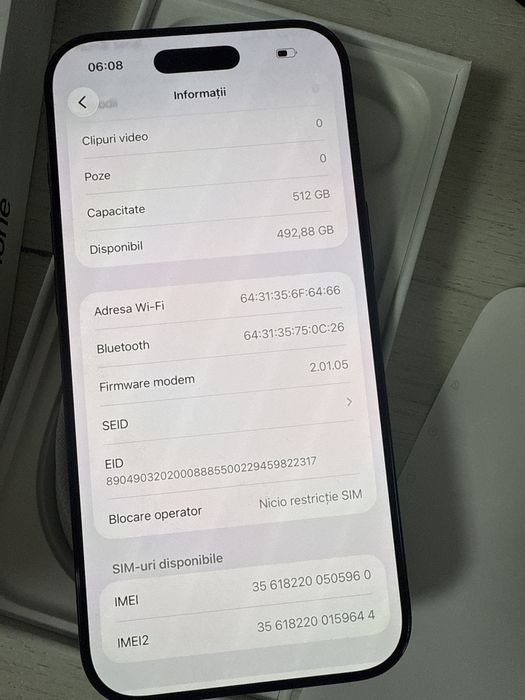 Iphone Air 512Gb si 256Gb Ca Noi Baterie 100%