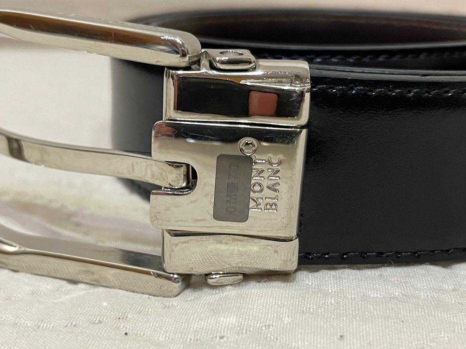 Curea  Montblanc 114412 Originala Reversibila Negru Maro 30 mm