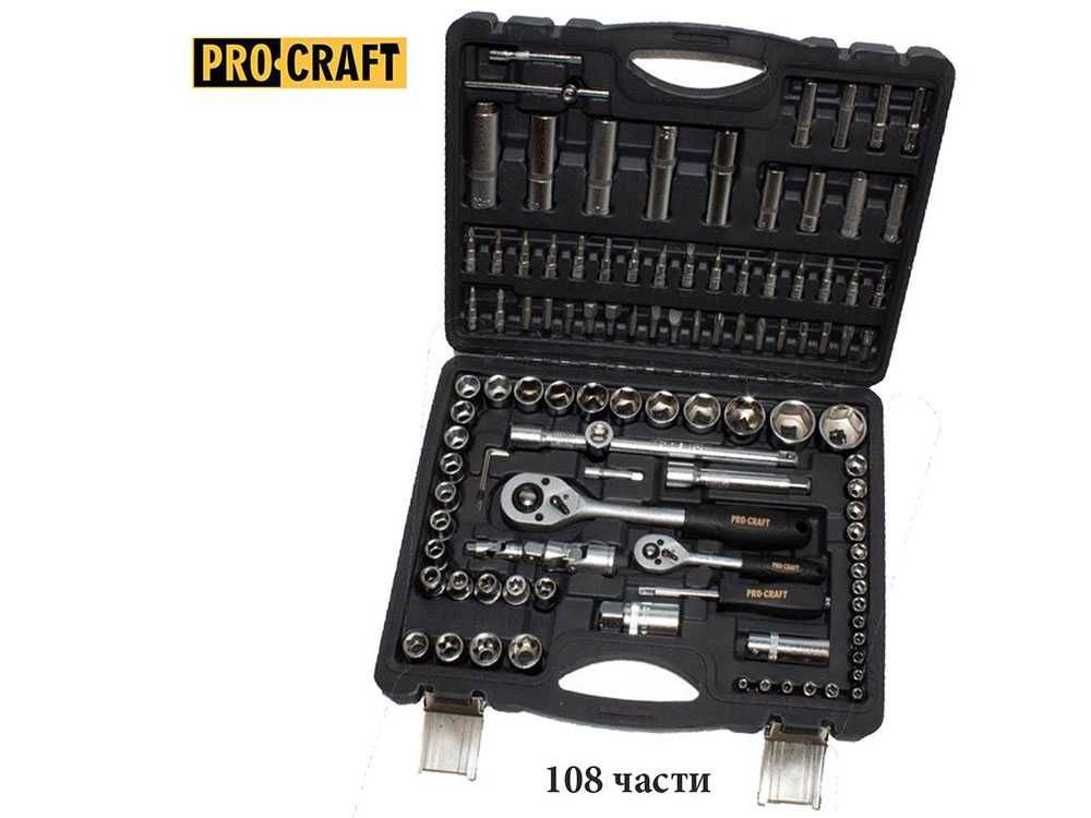 Гедоре комплект инструменти 108 части, 1/2" & 1/4", PROCRAFT WS-108