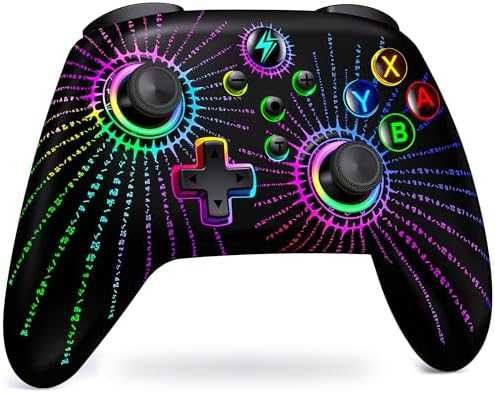 Нов Безжичен Контролер за Switch RGB Светлини Turbo и Вибрация за игри