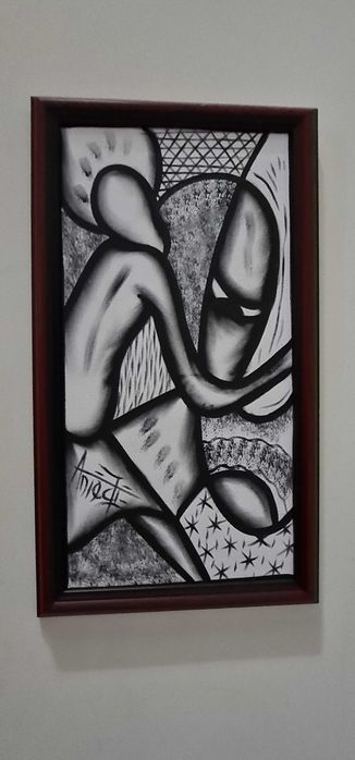 pictura abstracta, set 5 tablouri inramate, 315x530 mm