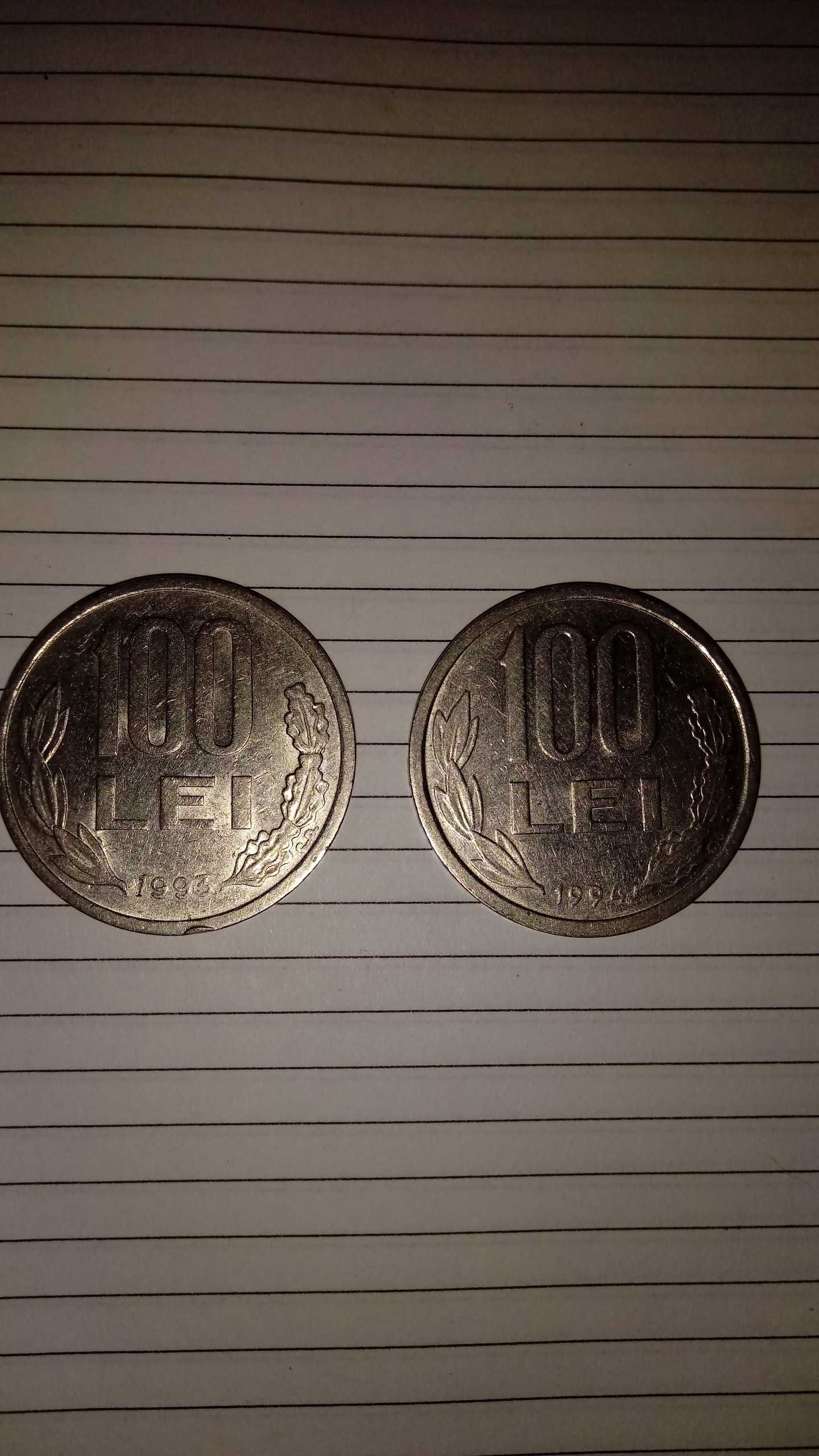 Moneda 100 Lei Mihai Viteazul 1993 si 1994