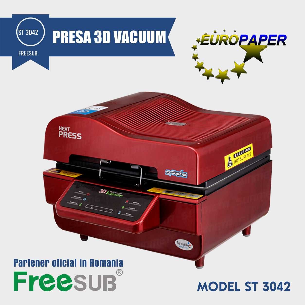 Presa Termica 3D cu Vacuum marca FreeSub St-3042 - presa sublimare