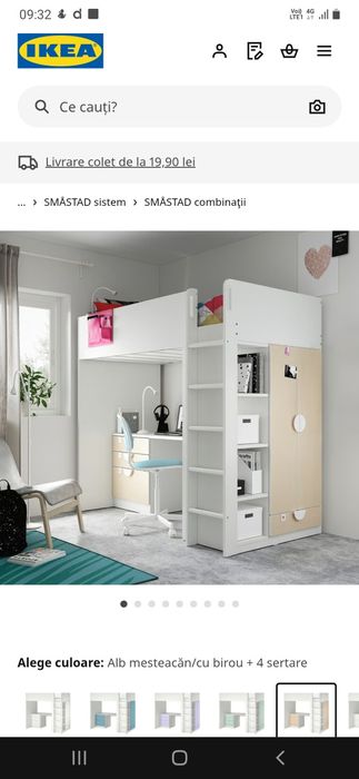 Mobilă dormitor pt copii cu pat etajat ikea