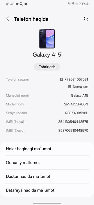 Samsung a15 256 talik