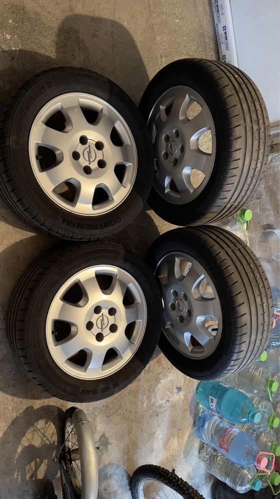 Vând jante originale Opel (G.M.) R16, 5x110 cu anvelope 205/55 R16.