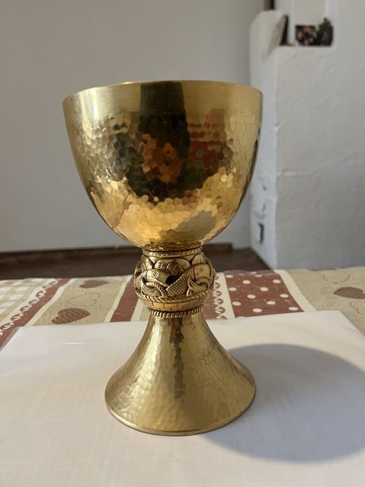 Vand potir suflat cu aur