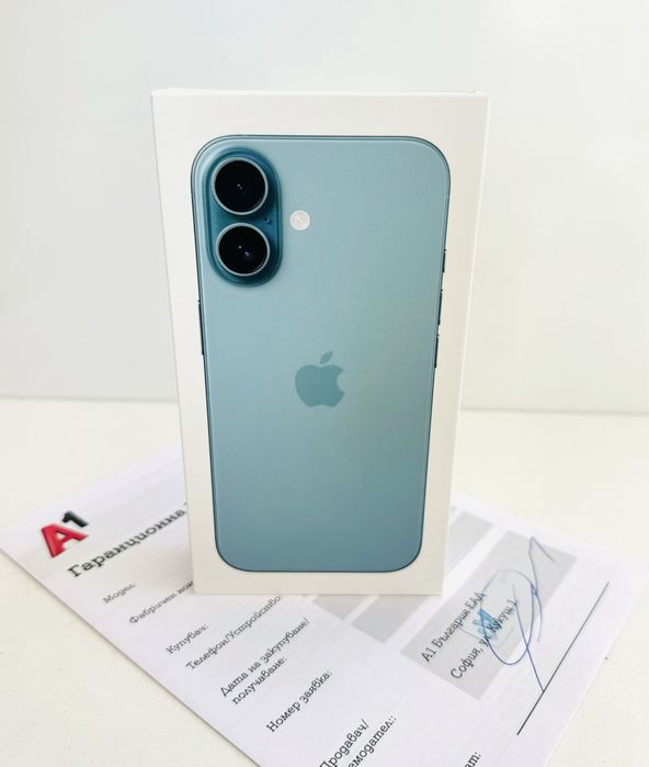 НОВ! iPhone 16 256GB Teal ГАРАНЦИЯ 24 Месеца!