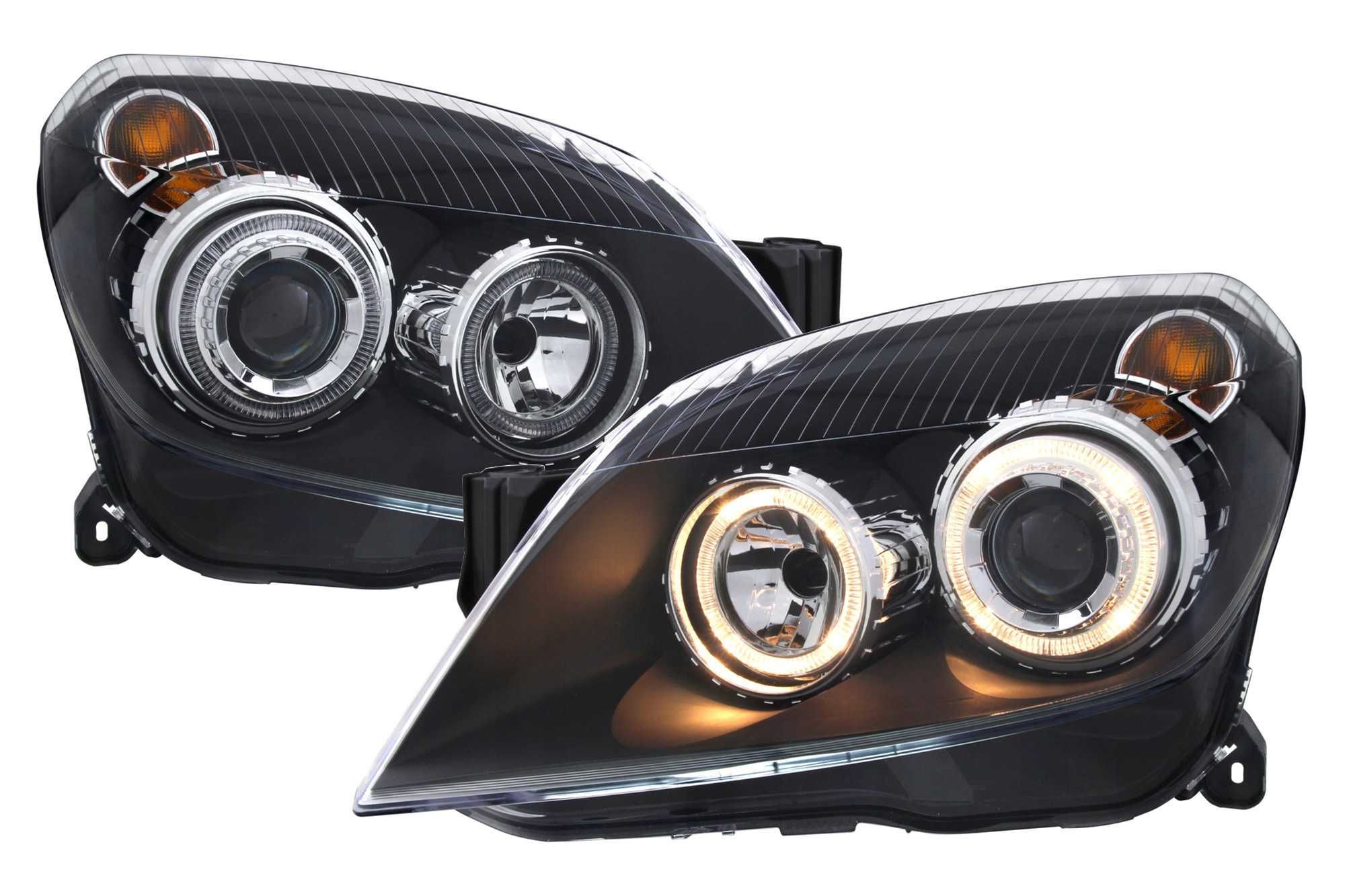 Фарове Опел Астра H Angle Eyes Опел Астра Х Тунинг Черни 07-10г фейс