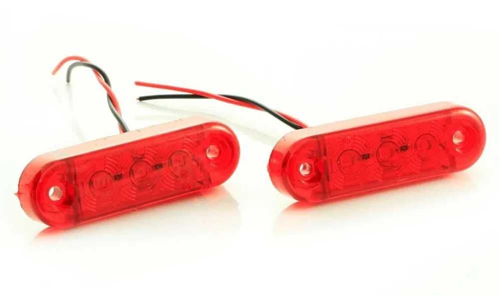 1бр. мини ЛЕД LED габарити овал с 3 диода 12-24V , 3 цвята