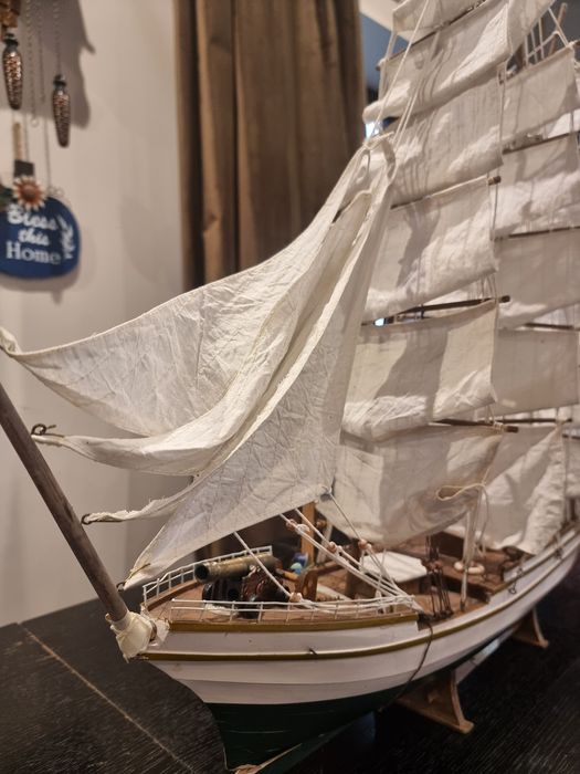 Navă cu vele 70 cm – model lucrat manual – velier decorativ mare