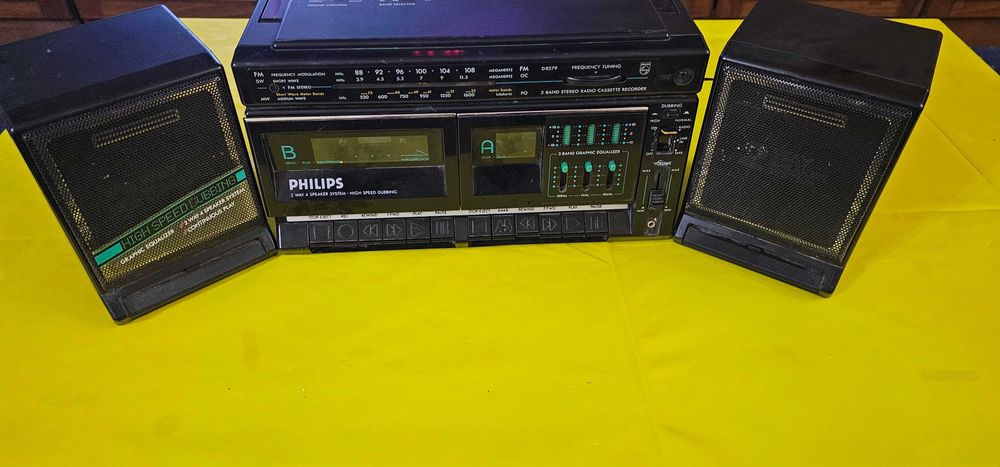 Radio  casetofon dublu casette  Philips D8278/32 vechi vintage