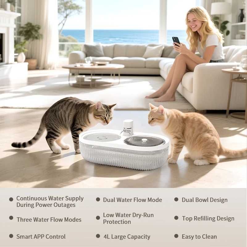Двоен Автоматичен Диспенсър за Вода SmartCat
