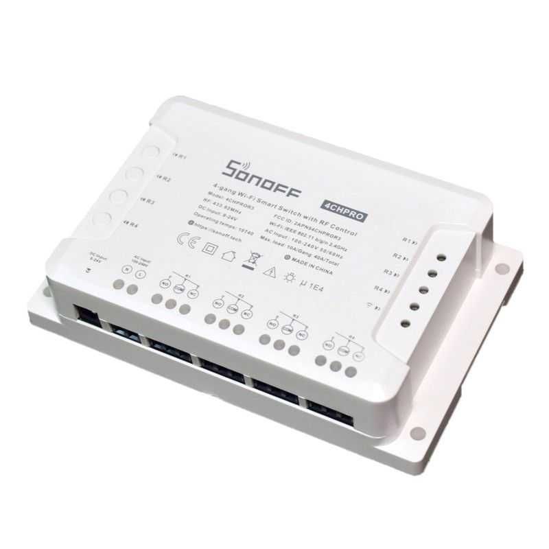 Sonoff 4CH PRO R3- WiFi смарт реле AC/DC с 4 изхода 10A + RFконтр