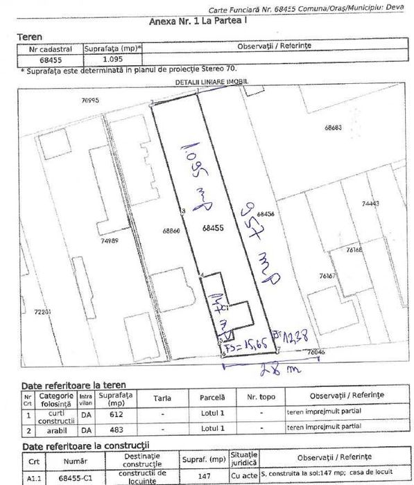 Casă + 1.095 mp teren, Horea/Petrom, opțional înca 960 mp, Deva