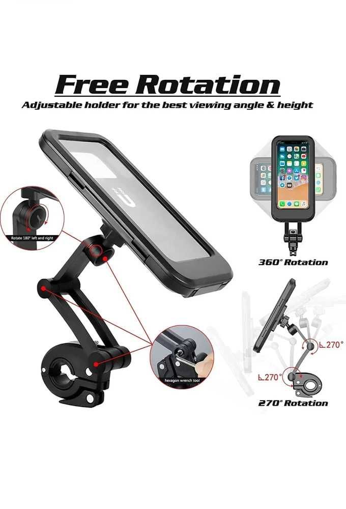 Suport telefon 6.4 inch, rezistent la apa, motocicleta, bicicletă, ATV