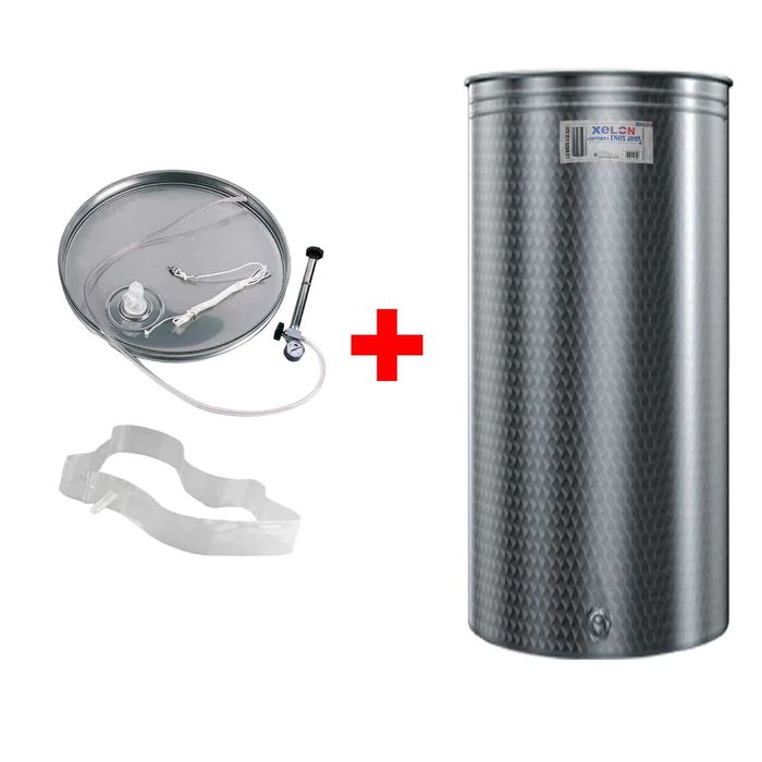 Cisterna inox 300L pentru vinificatie cu capac flotant, butoi inox