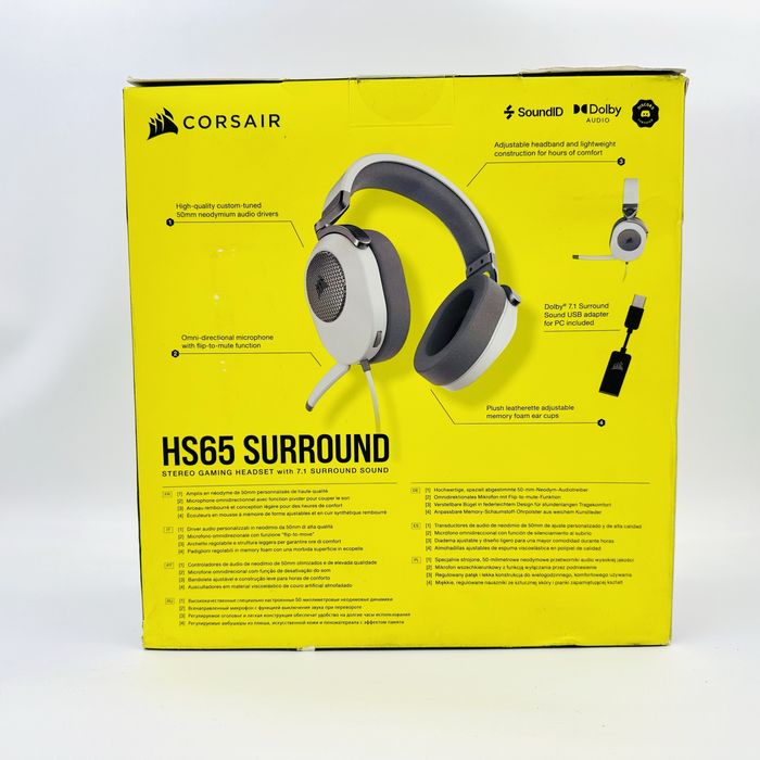 Casti Corsair HS65 Surround Silver